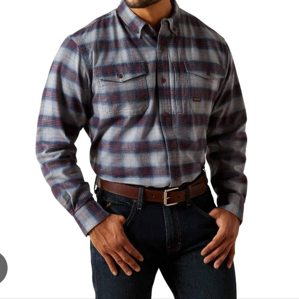 Ariat Men's Blue Plaid Flannel Shirt